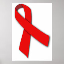 Red Solidarity Ribbon of People Living with AIDS Posters
