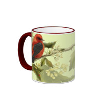 Red Songbird mugs by Felidae52 Red Songbird mugs