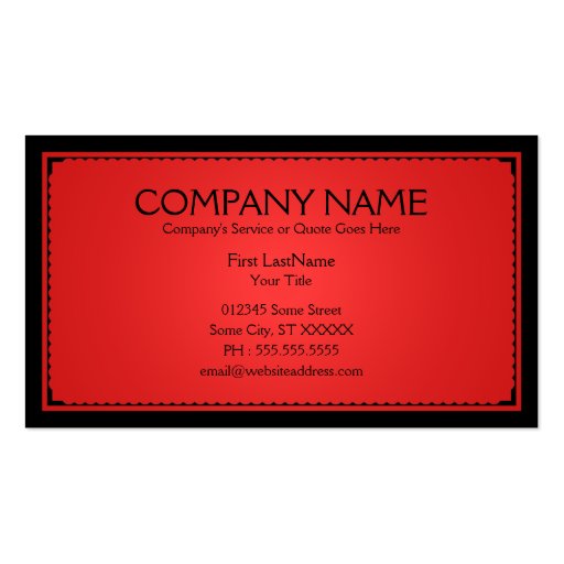 red sophistications monogrammed business card (back side)