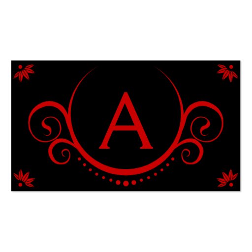 red sophistications monogrammed business card