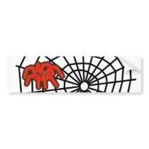 Red Spiders Web! bumper stickers