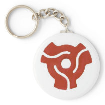 Red Spindle 45 record insert - retro style Keychains
