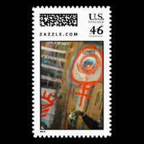 red spirit for christmas postage