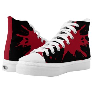 Red Splat Custom Zipz High Top Kicks Printed Shoes