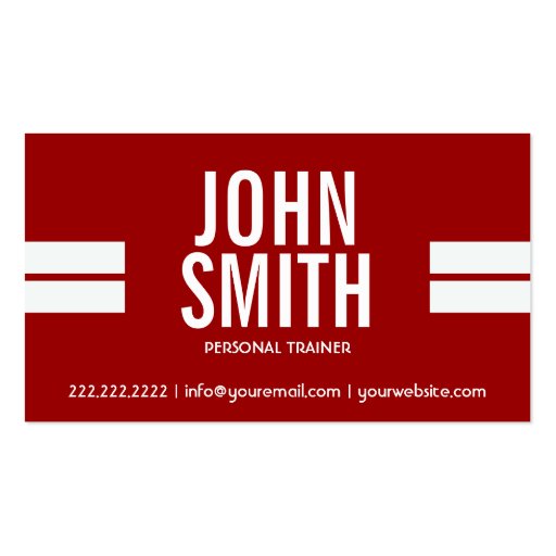 Red Sport Stripes Personal Trainer Business Card