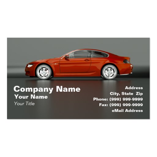 Red Sports Car Business Card (front side)