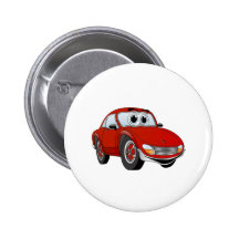 Red Sports Car Cartoon Pins
