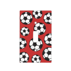 Red Sporty Soccer Balls Light Switch Cover