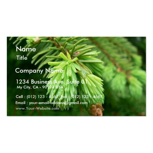 Red Spruce Sprouts Business Card Template (front side)