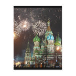 red square firework border postcards