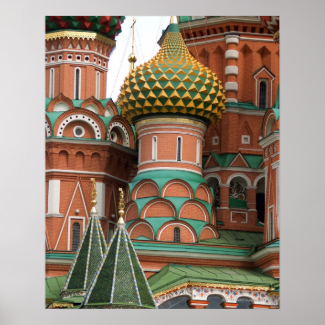 Red Square in Moscow, Russia.  Photographed on a Poster