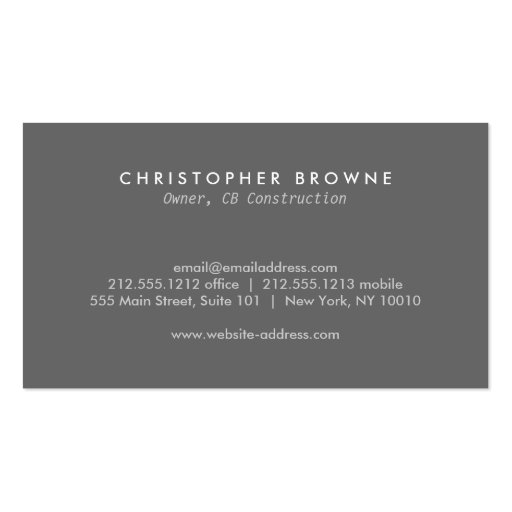 Red Square Monogram Construction, Electrical Business Card Templates (back side)