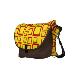 Red Squares on Yellow Messenger Bag rickshawmessengerbag