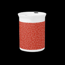Red squiggle design pitchers