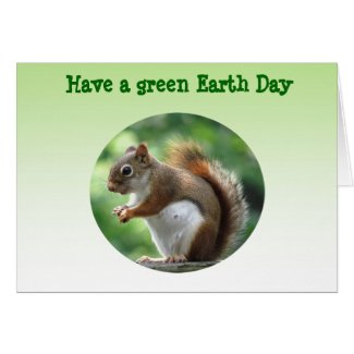 Red Squirrel Earth Day Greeting Card