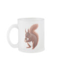 Red Squirrel Frosted Glass Mug mug