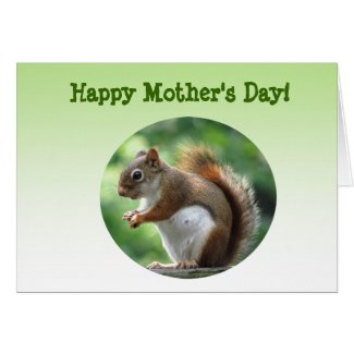 Red Squirrel Mother's Day Greeting Cards