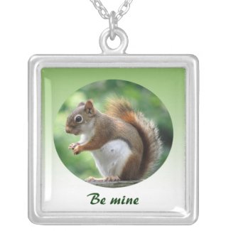 Red Squirrel Valentine Necklace
