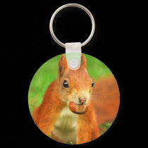 Red Squirrel with a nut keychains