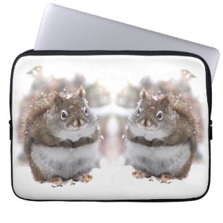 Red Squirrels in Snow Laptop Computer Sleeves
