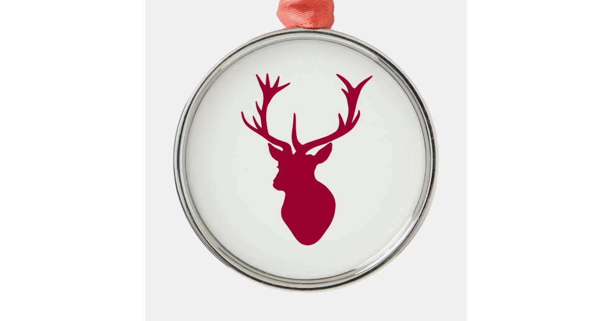 red stag head christmas or stag party metal ornament zazzle red stag head christmas or stag party metal ornament zazzle
