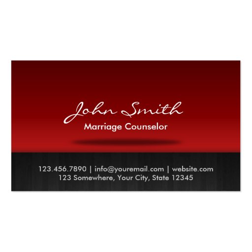 Red Stage Marriage Counseling Business Card (front side)