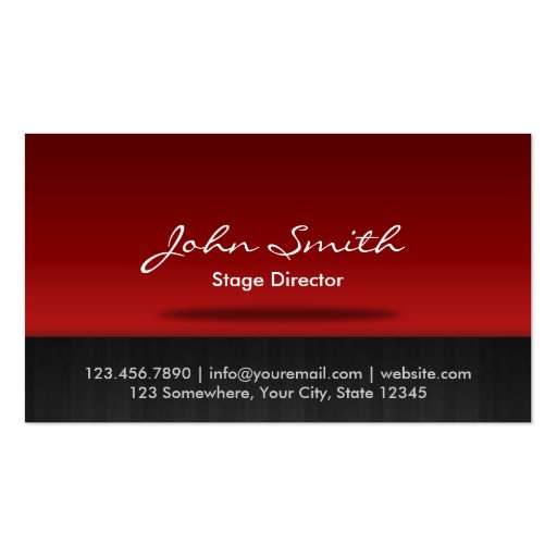 Red Stage Stage Director Business Card (front side)