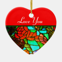 Red Stained Glass Love Ornament ornaments
