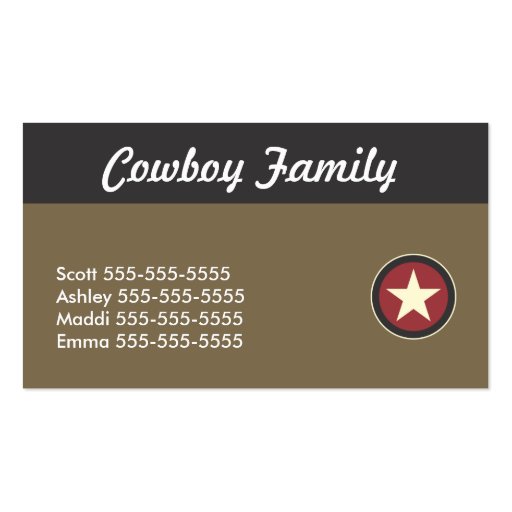 Red Star, Black and Tan Business Card (front side)