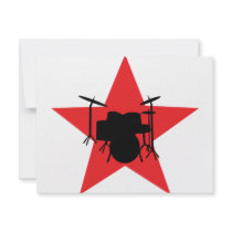 red star drum drummer invitations by Topmotives red star drum drummer invitations