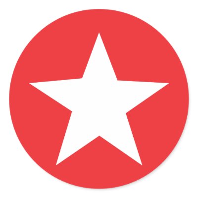 Red Star Icon Round Sticker by Tomaniac