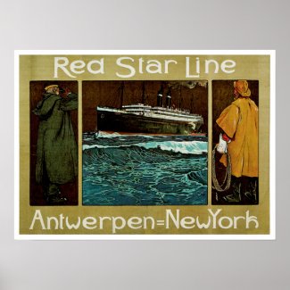 Red Star Line ~ Antwerpen=New York print