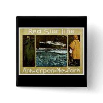 Red Star Line Antwerpen to New York Pinback Buttons
