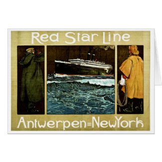 Red Star Line Antwerpen to New York card