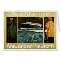Red Star Line Antwerpen to New York Card
