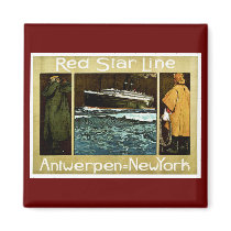 Red Star Line Antwerpen to New York Fridge Magnets