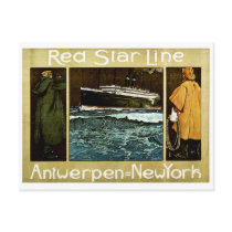 Red Star Line Antwerpen to New York Postcards