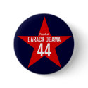 RED STAR OBAMA buttons by EastCoastConnections RED STAR OBAMA buttons