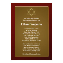 Red Star of David Bar Mitzvah invitations