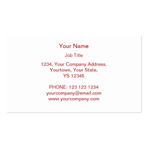 Red Star red line business card template white (back side)