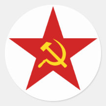 Red Star Round Stickers