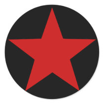 Red Star Round Sticker