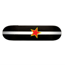 red star with yellow trim skateboard deck
