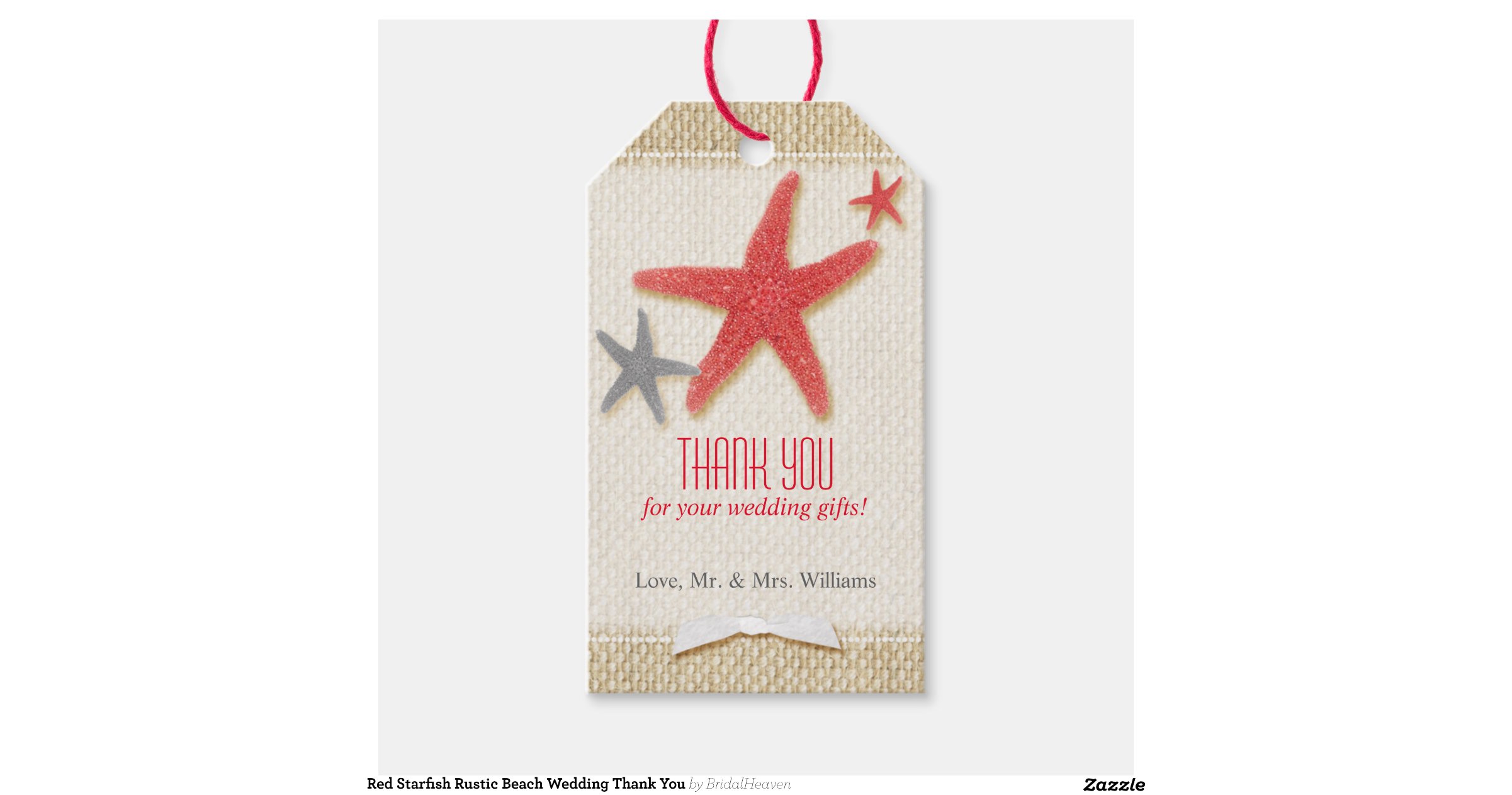 ... Burlap Beach Wedding Thank You Tags Pack Of Gift Tags Zazzle