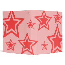 Red Stars 1" Binder by nottynotebooks Red Stars 1" Binder