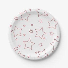 Red Stars 4th of July PartyPaper Plate 7 Inch Paper Plate