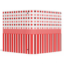 Red Stars And Stripes 1" Binder