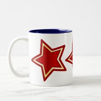 Red Stars With Gold mug