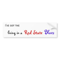 Red State blues bumper sticker - Customized bumper stickers