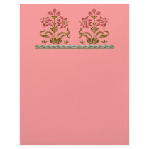 Red Stenciled Flower Design Pink Scrapbook Paper Custom Letterhead